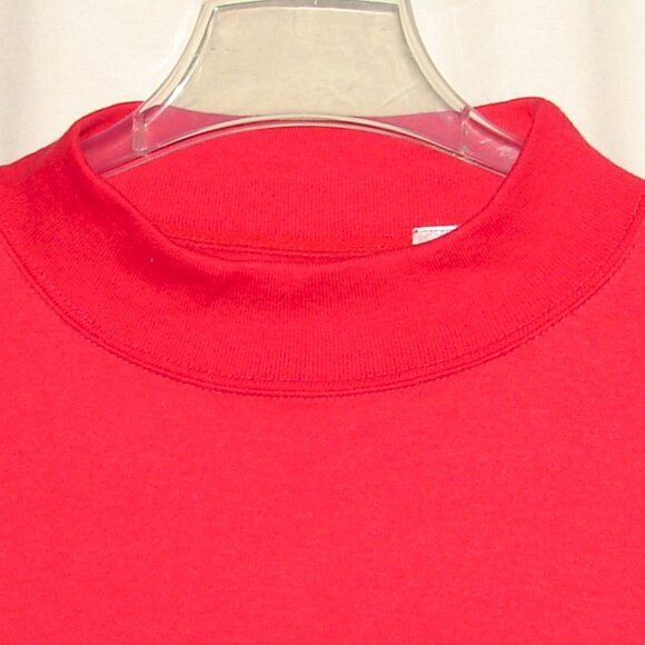 Vtg International Sportswear Mock Neck Pullover TOP, Plus Sz 2X, Red - Picture 2 of 6